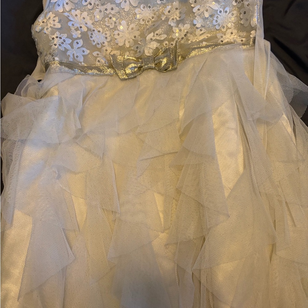 Jona Michelle White and Gold Floral Dress